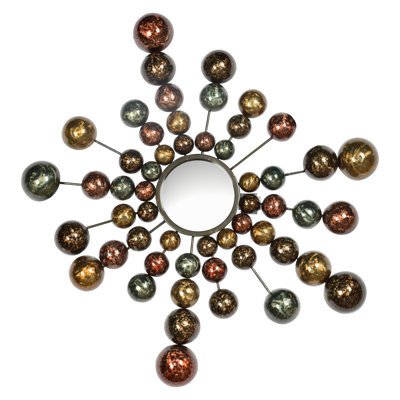 Copper Starburst Art Metal Decorative - 37" x 38" - Black Frame
