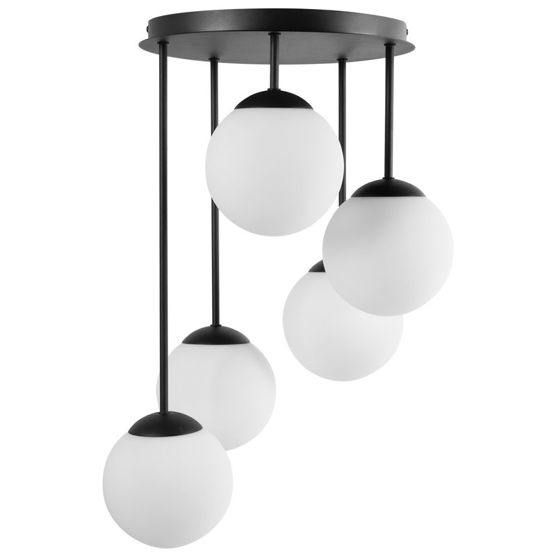 - Light Cluster Pendant, 61cm H x 42cm W x 42cm D, 5, Satin Black