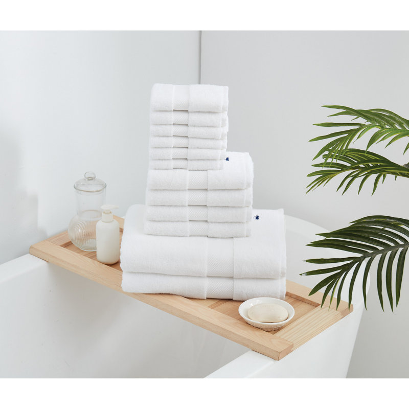Paquet de 2 serviettes de bain en coton Royal Turkish, Blanc