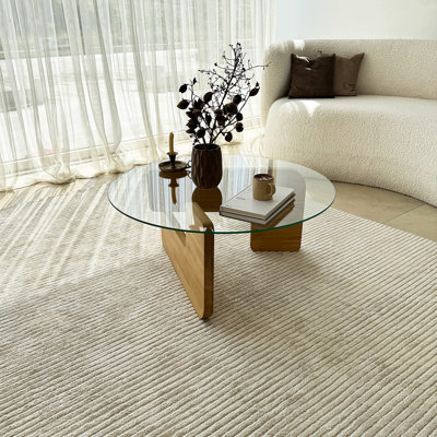 Table basse moderne avec plateau 100% verre trempé et structure 100% pin massif, 29,5 po x 13,8 po x 29,5 po | Chêne élégant et finition transparente | Parfait pour le salon, design élégant et fabrication durable