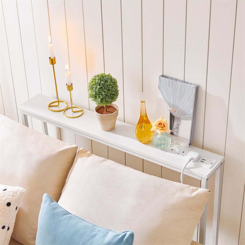 Annam 100cm Console Table, White, White