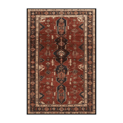 Tapis persan noir lavable à la machine