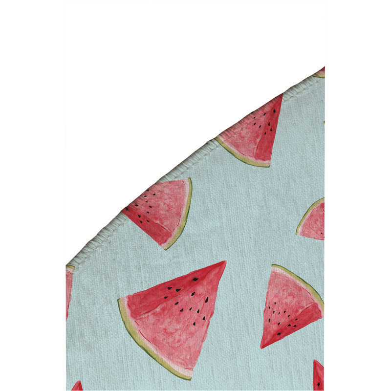 Summer Melon Outdoor Rug, Round 5'