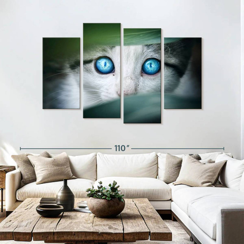 Chat aux yeux de cristal Brampt, H 54 po x l 84 po