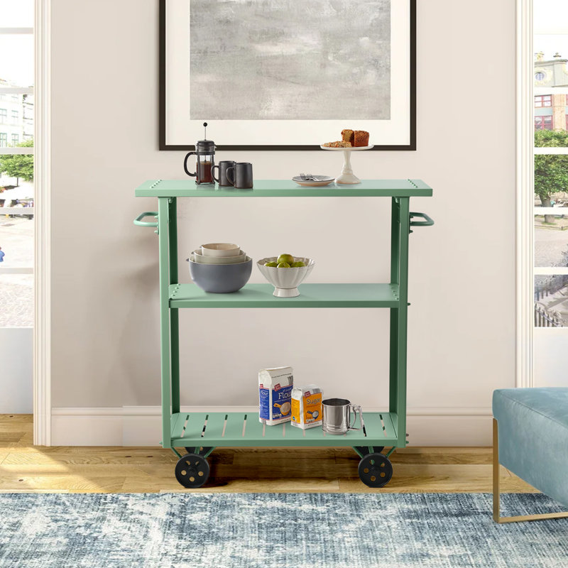 Phinn Metal Bar Cart, Green