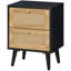 Anisjon & Rattan 2 Drawer Bedside Table-1317511962
