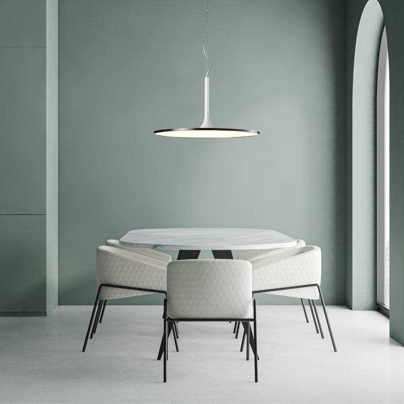 Ediline 1 - Light LED Geometric Pendant, Brushed Black/Matte Black, 13.1" H x 23.9" W x 23.9" D