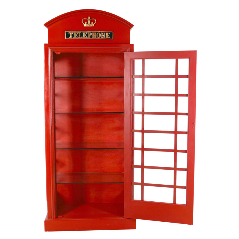 Armoire d'exposition style cabine téléphonique britannique