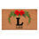 Paillasson couronne de Noël personnalisé, lettre L