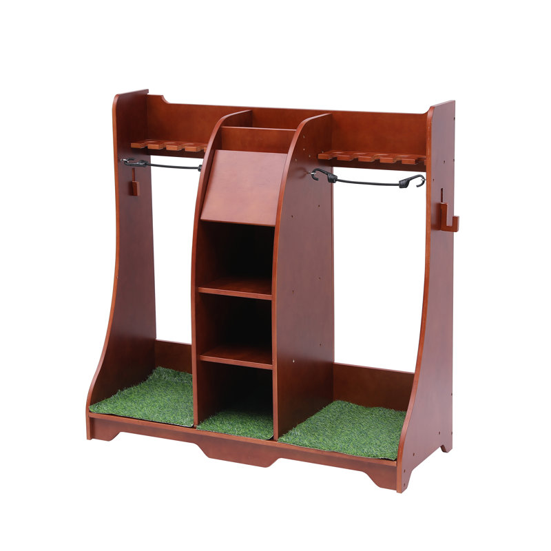 Stephanos Wood Adjustable Multi-Use Golf Shelf, Brown