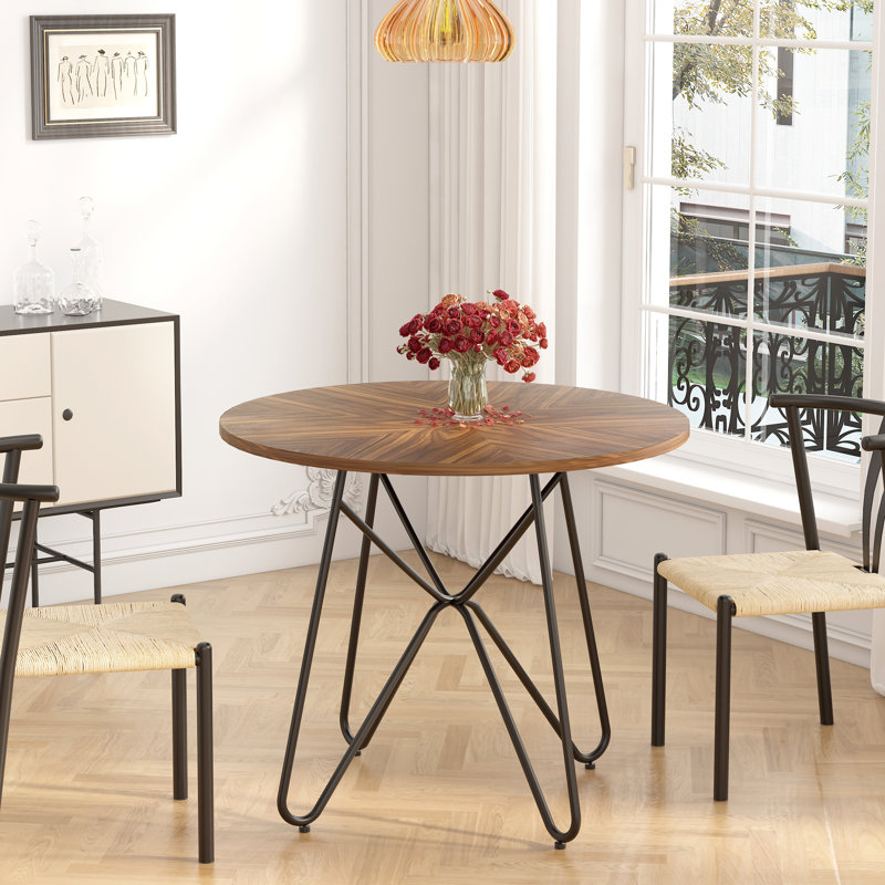 Table ronde en bois pour cuisine, salon et salle à manger 35,4 po Hardnett