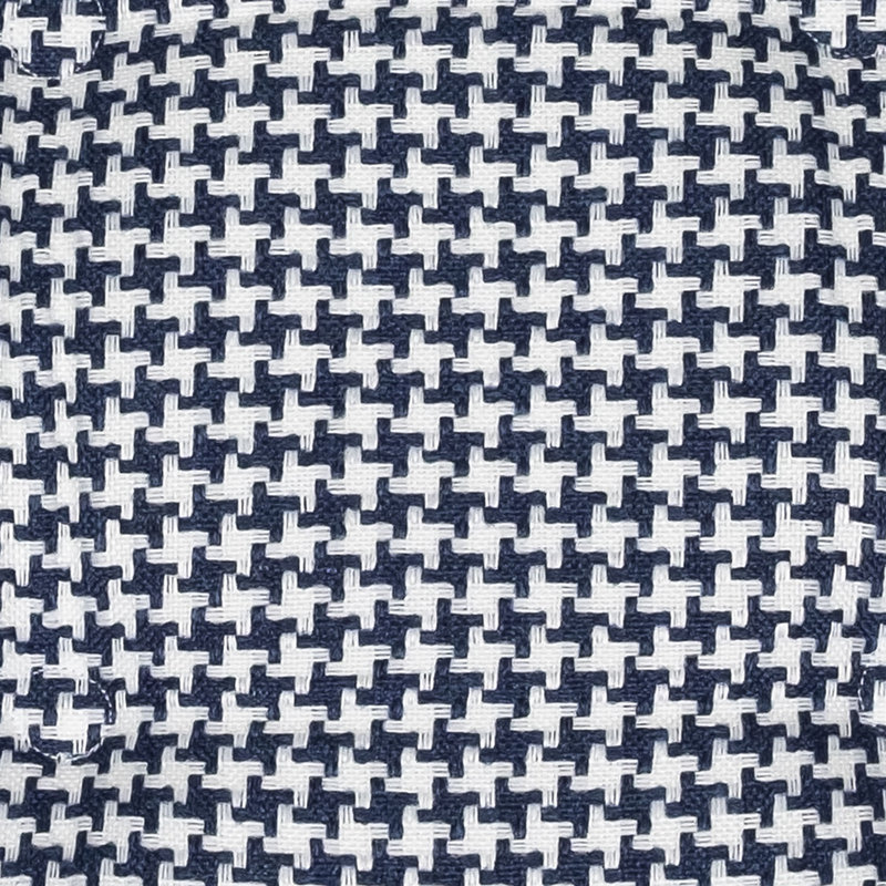 Houndstooth Stitch U Shaped Memory Foam 17" x 16" Chair Cushions, Navy, Set of 6