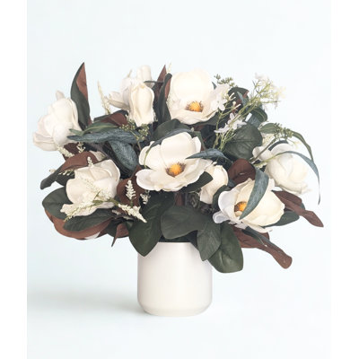 Silk Magnolia Arrangement in Pot