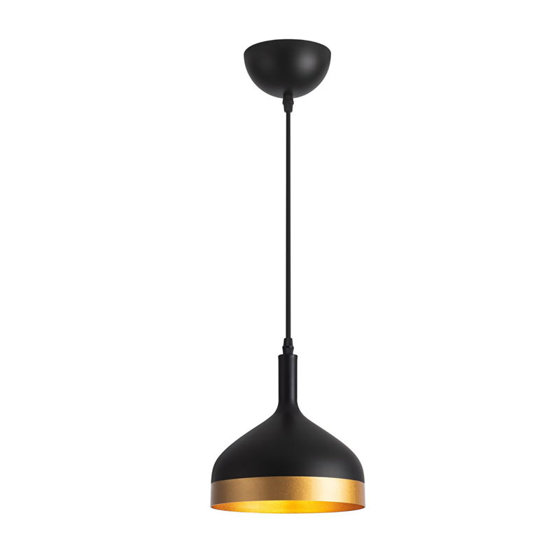 Luminaire suspendu 1 lumière Dash, Noir / or, H 8 po x l 8 po x P 8 po