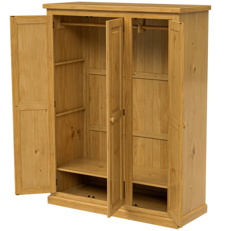 Chunky 3 Door Wood Wardrobe