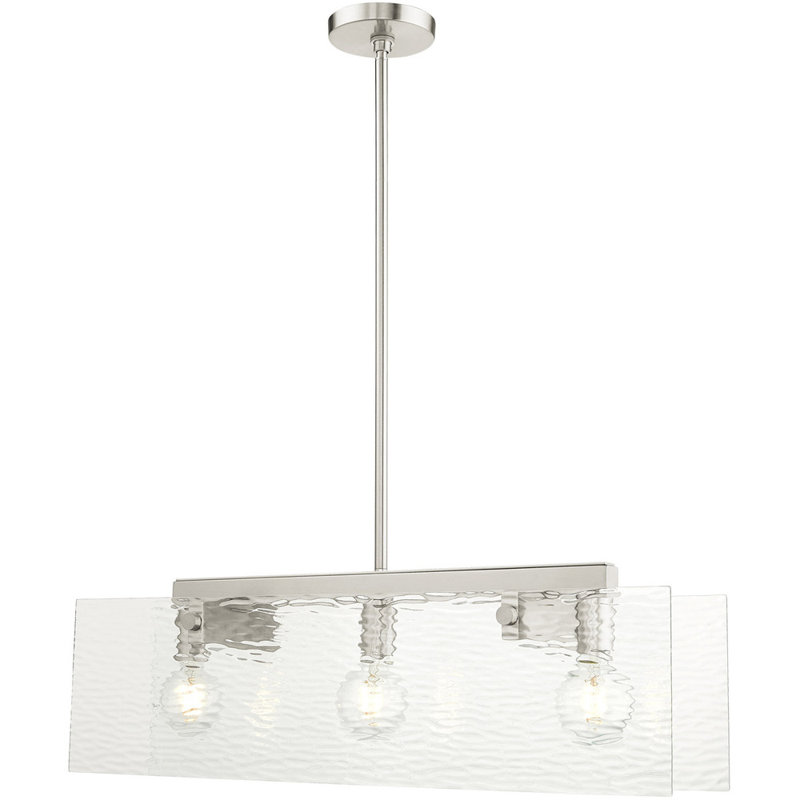 Lustre classique à 3 lumières pour îlot de cuisine, Nickel brossé