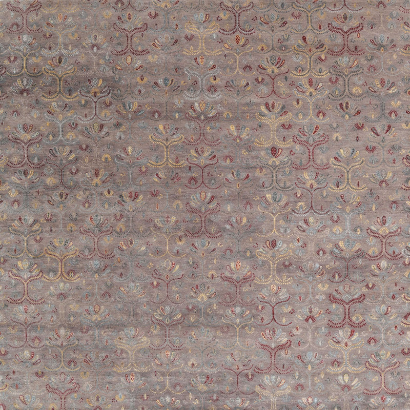 Tapis gris/brun zone contemporaine, Carré 8 pi