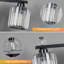 Luminaire de salle de bain moderne à 4 lumières avec abat-jour en cristal et finition durable, compatible avec les ampoules E26, installation facile-299085192
