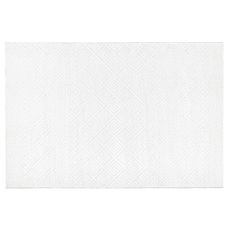 Tapis rectangulaire en polypropylène tissé à la machine de couleur unie Caughfield, Rectangle 5 pi 2 po x 7 pi 7 po