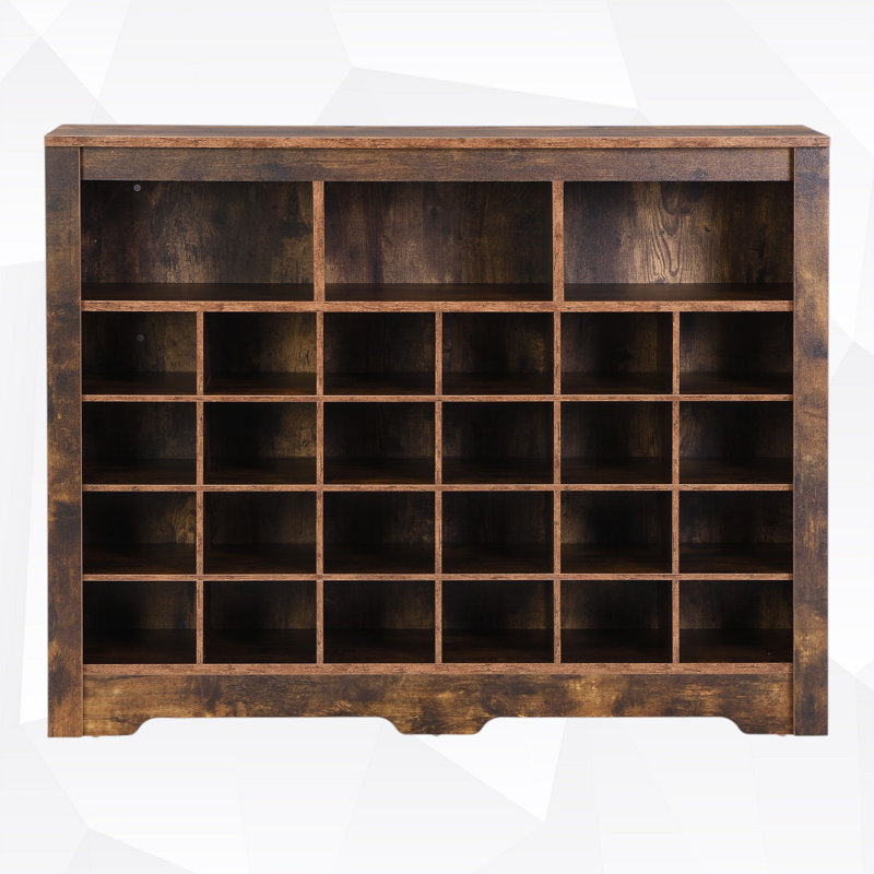 30 Pairs Shoe Storage Cabinet, Rustic Brown