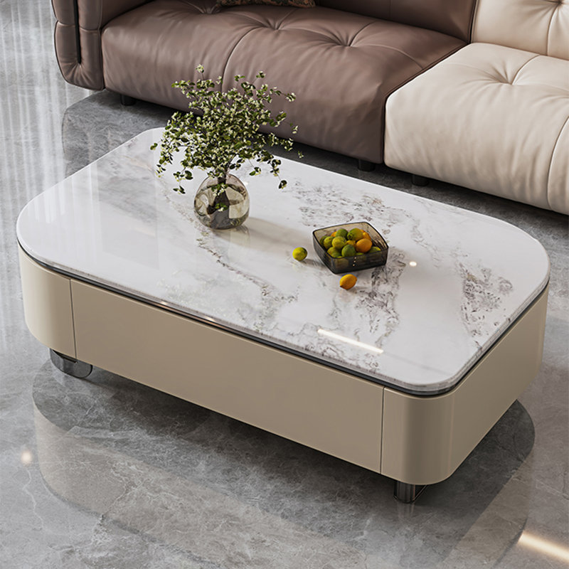 Storage microcrystalline stone coffee table