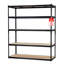 Étagère de garage robuste à 5 niveaux, support de rangement réglable en métal 2000 LBS, tablettes utilitaires sans boulons pour sous-sol et garde-manger, modèle divisé, 72 x 24 x 60 po, noir-1892175382-1892174312