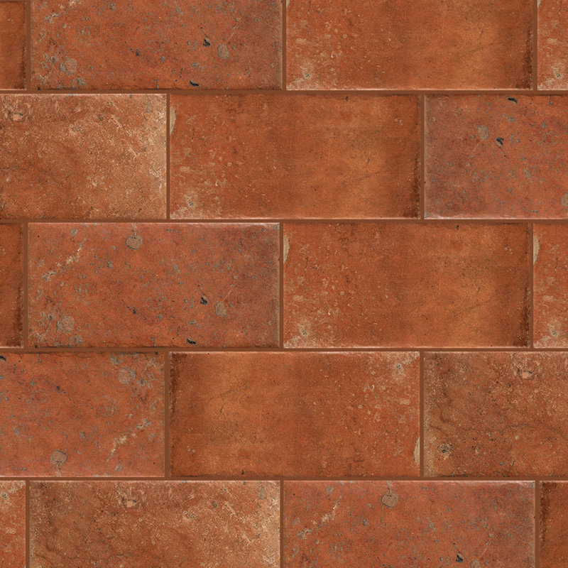 Scarlet 4X8 Rosso Siena Terracotta Porcelain Wall and Floor Tile, Red