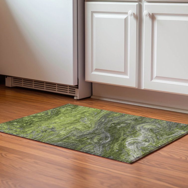Premium Machine Washable Cerrito AMF599 Green Rug