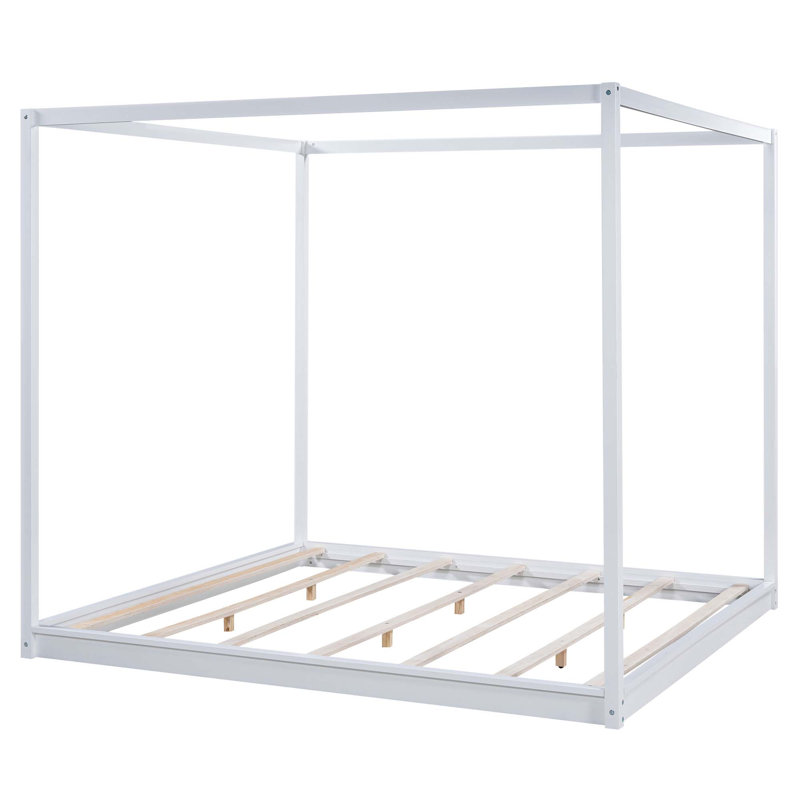 King Size Canopy Platform Bed With Support Legs