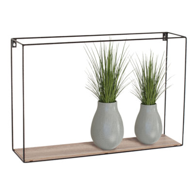 Clarisa Wall Shelf, Rectangular Wire Design