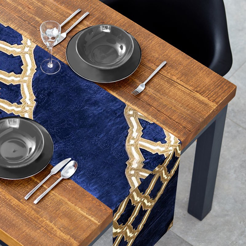 Velvet Table Runner with Floral Embroidery for Elegant Dining Table Decor and Christmas Home Styling