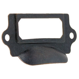 (5 Pack) Antique Copper (Bronze) Cup Pull Label Holder - 3 1/4 inch (1299) (Set of 5)
