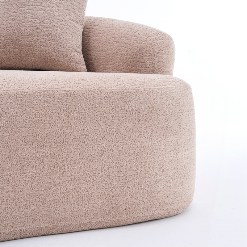 Causeuse avec tissu en chenille de grain de bois, canapé en éponge haute densité, canapé compact sans assemblage pour les petits espaces et les appartements, capacité de 300 lb