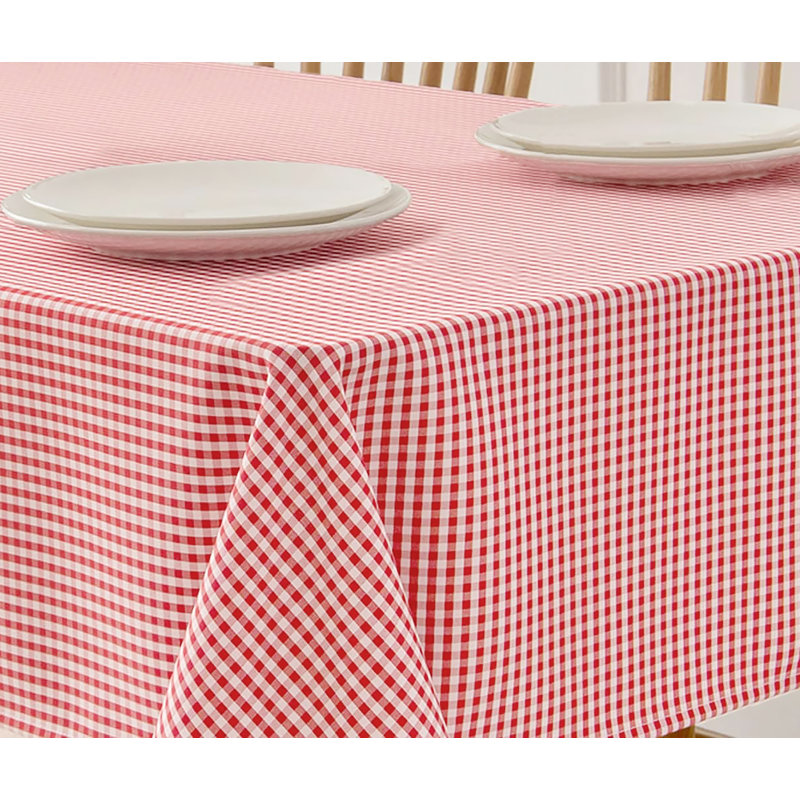 Mucklen Rectangle Plaid Polyester Dining Linens, Red