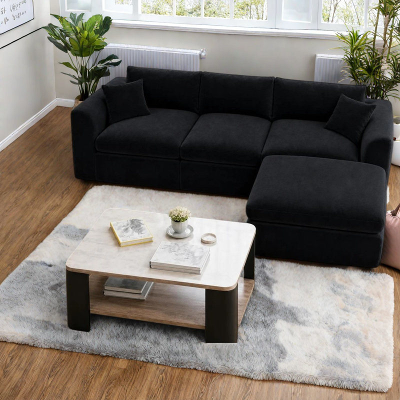 Canapé modulaire en mousse chenille sans assemblage