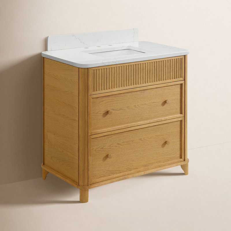 Kathryne 36" Bathroom Vanity In Natural Enhanced Oak, 36", Enhanced Natural Oak