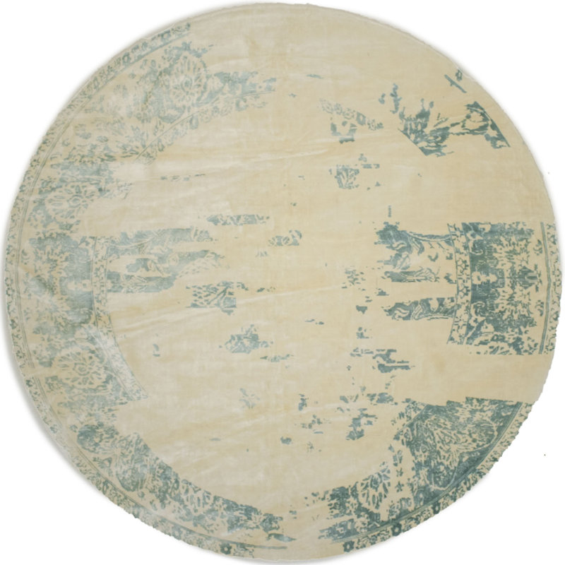 Tapis rond vert moderne 9X9