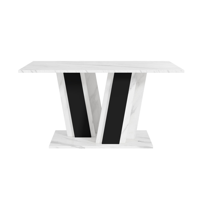 Pedestal Coffee Table, White/Black