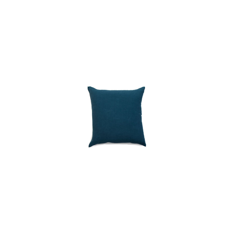 Peacock Blue Linen Square Throw Pillow 18x18