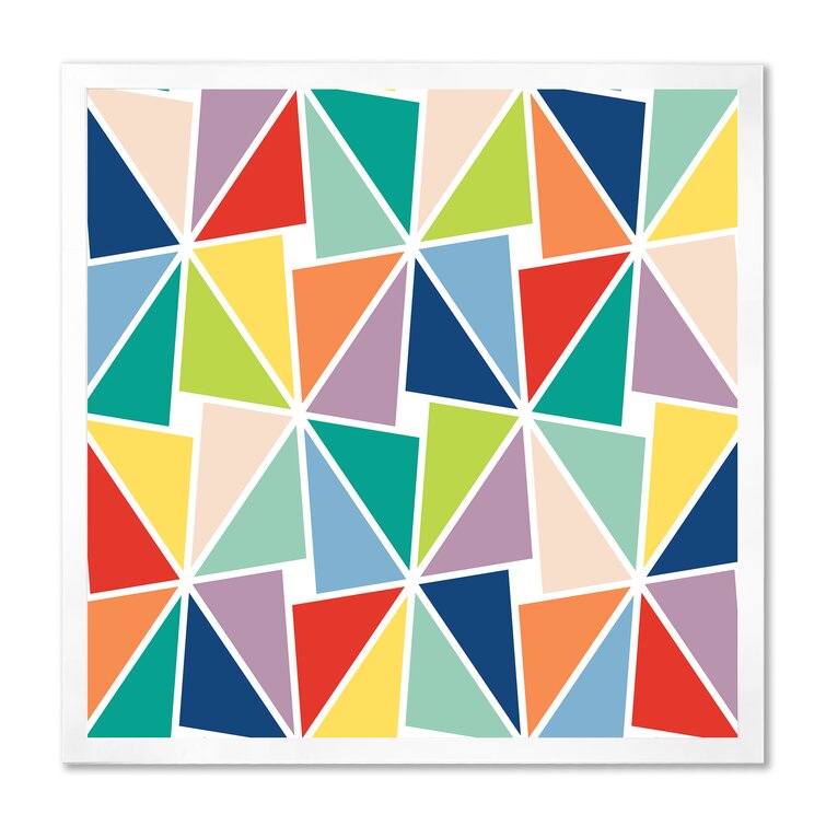 Multicolored Triangle Pattern On Canvas Print