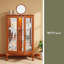 Vitrine 2 portes avec portes en verre trempé, vitrines avec panneau arrière en miroir et tablettes réglables, vitrine lumineuse pour la maison