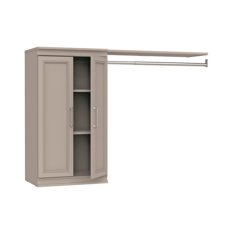 Modular Storage 57.40" W Shelf Unit with Hang Rod, Grey