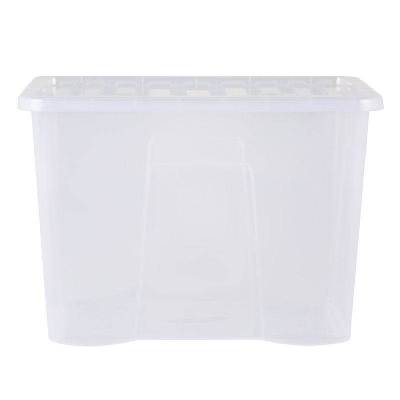 Wham Crystal 80L Plastic Storage Box Pack of 8 Clear