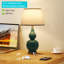 Lampe de table en céramique bleu sarcelle 25,79 po Amebury avec ports USB et ampoule incluse pour la chambre à coucher ou le salon 