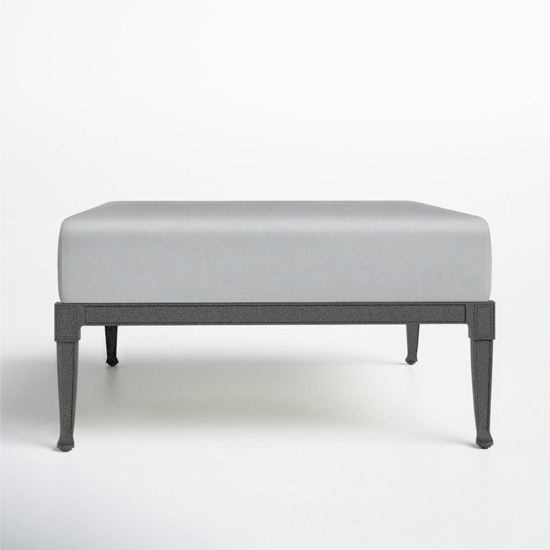 Wiltshire Outdoor Ottoman, Pewter, Pique Gravel Sunbrella®