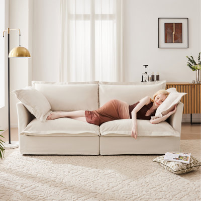 Modern Slipcovered 2-Cream