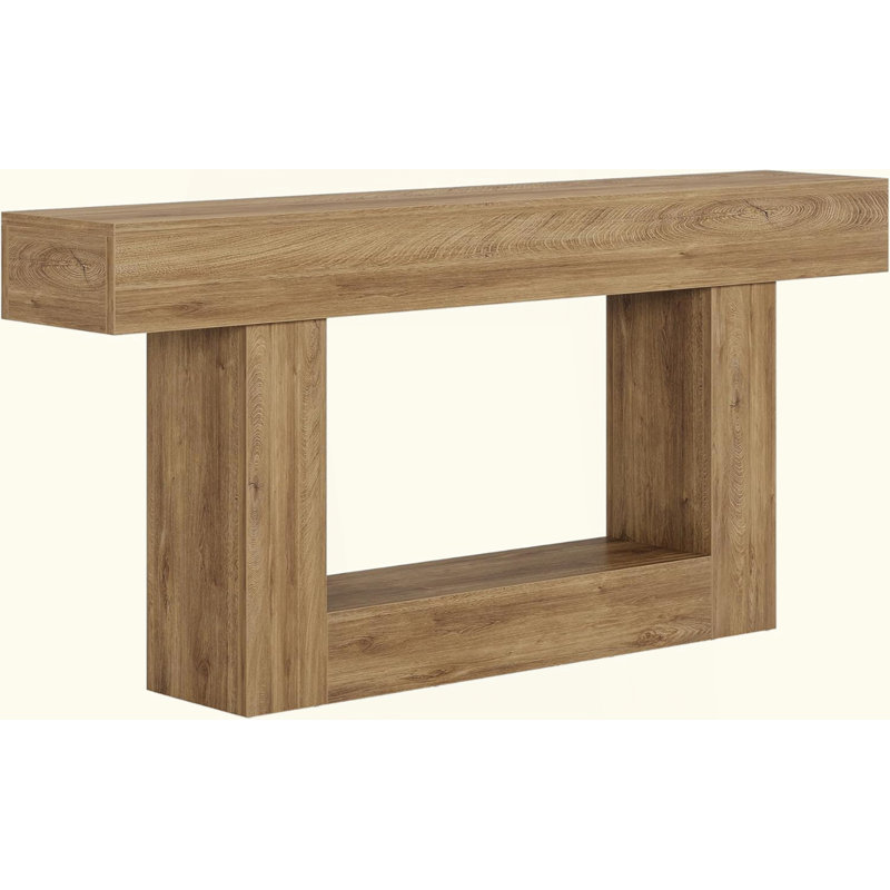 2-Tier Side Table,Entryway Table,Console Table, Light Brown
