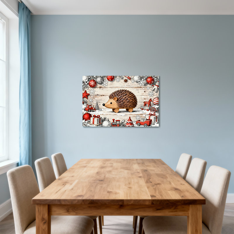 Motif décoratif de Noël hérisson de Noël, H 16 po x l 24 po