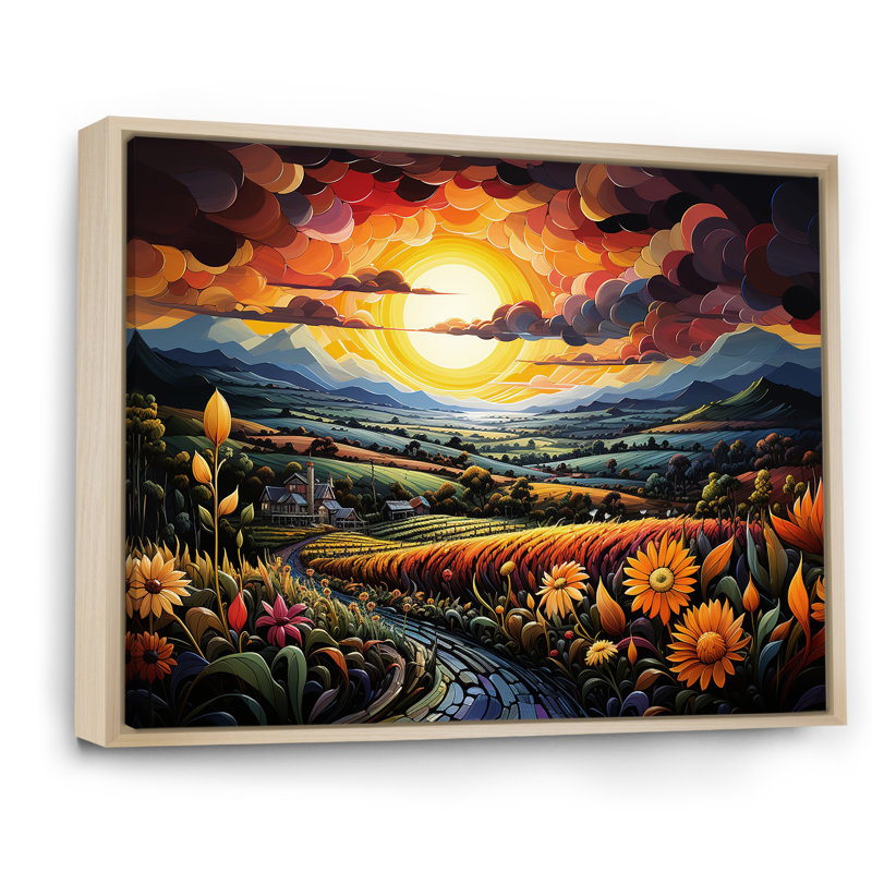 «Whimsical Magical Fields» sur impression sur toile, Cadre naturel flottant, H 16 po x l 32 po x P 1 po