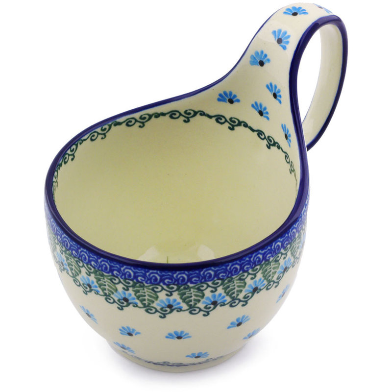 Forget Me Not Handmade Stoneware Soup Bowl